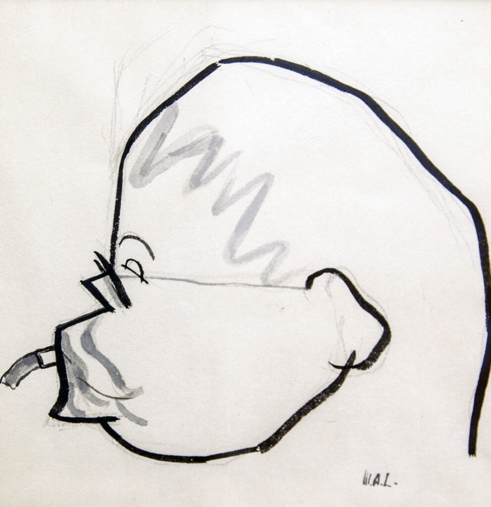 William Auerbach-Levy (1889-1964) [RA 1922-1964] : Caricature of man with cigar, ca.1937.