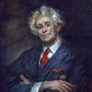Frank Herbert Mason (1921-2009) [RA 1960-2009] : Portrait of Richard C Pionk, President of Salmagundi Club, 2002.