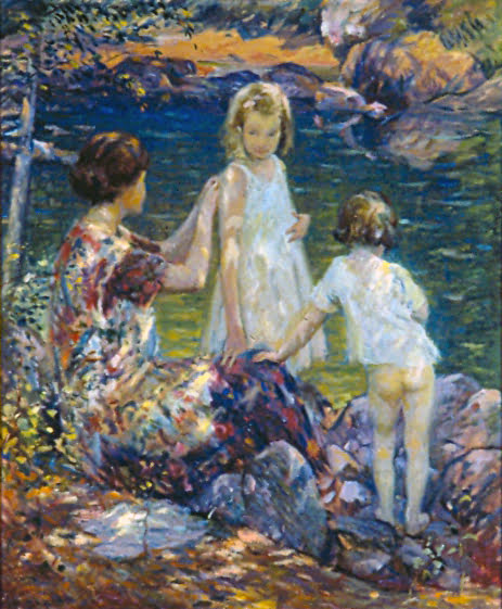 Howard Logan Hildebrandt (1872-1958) : Mother and two girls, ca.1920.