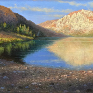 Ken Salaz (b.1970) : Sunrise in the Sierra at Convict lake, 2000s.