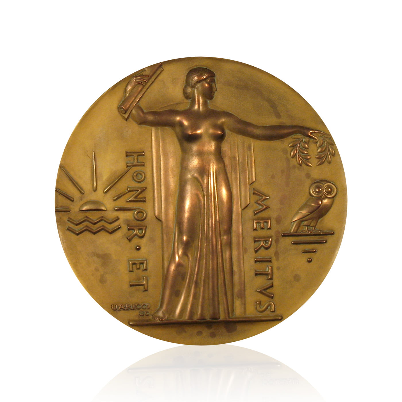 Ulysses Anthony Ricci (1888-1960) : Salmagundi honor medallion, ca.1930s.