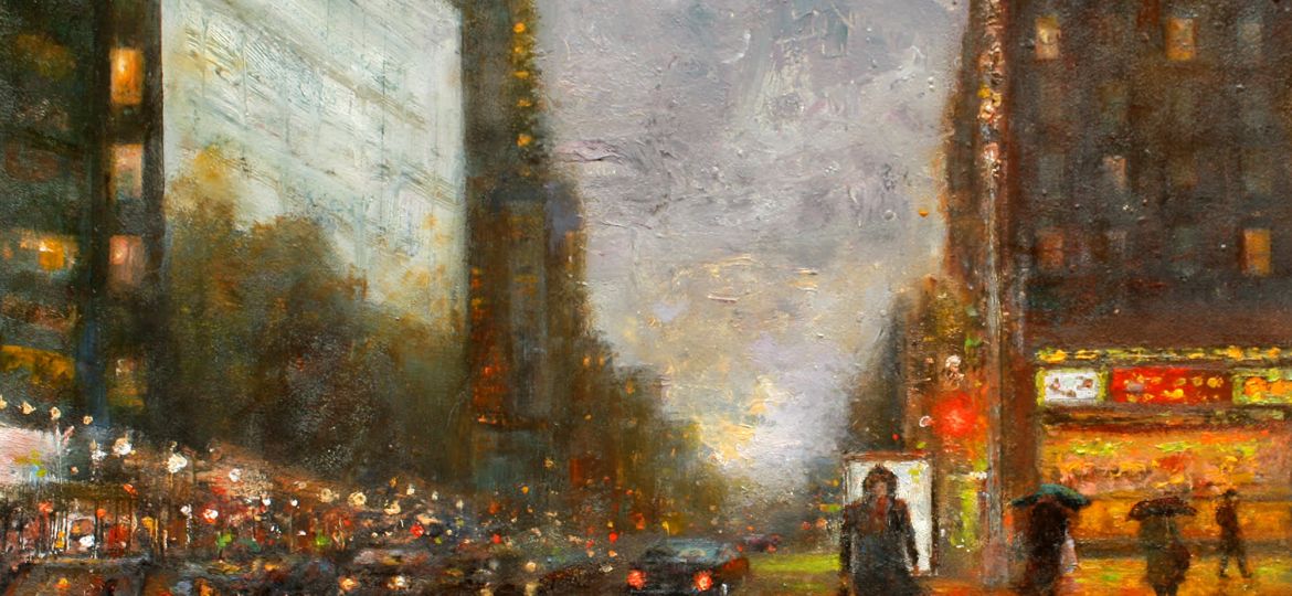 Joseph Grieco, "86th St. & 3rd Ave., NYC", 15" x 14", oil
