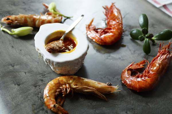 Shrimp dish by Thomas Bowes