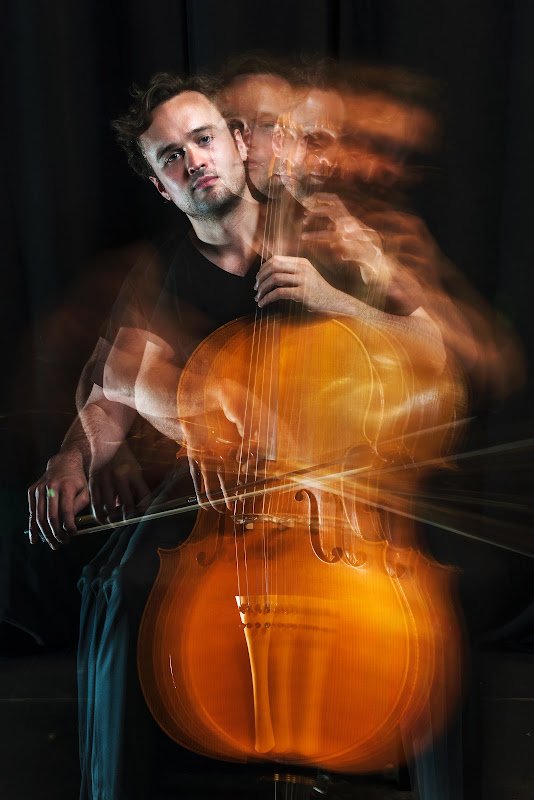 Portrait of cellist, Caleb van der Swaagh