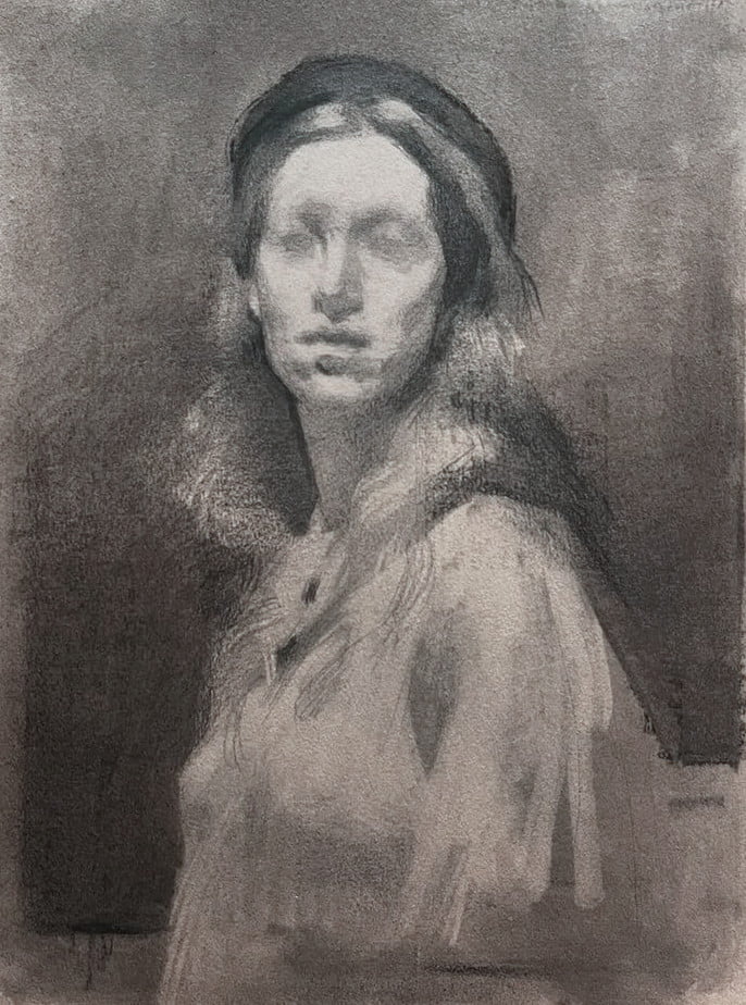 Chelsea Bard [NM] : Self portrait after Halberdier, a study, 2022 ...