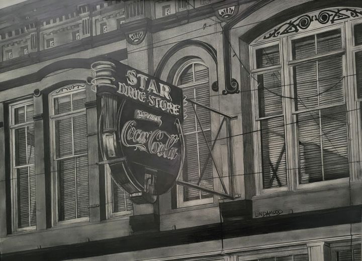 Patsy Lindamood [NM] : Above the old star drug, 2023. | Salmagundi Club